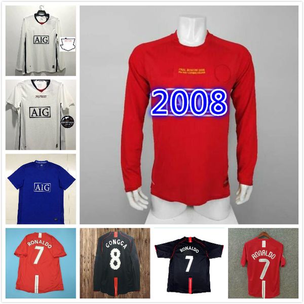 

2007 2008 2009 rooney giggs nani retro soccer jersey 07 09 home away scholes tevez berbatov vidic vintage classic football shirt, Black;yellow