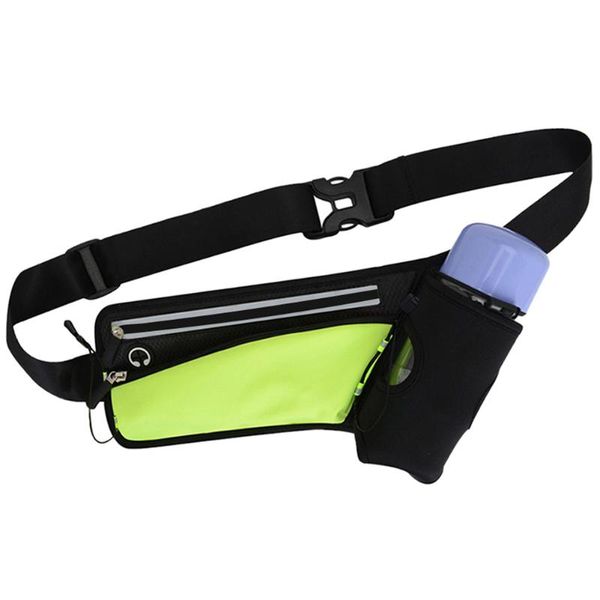 

bottle holder sports reflective belt hiking waist bag adjustable strap headphone hole climbing buckle running pouch lightweight outdoor bags
