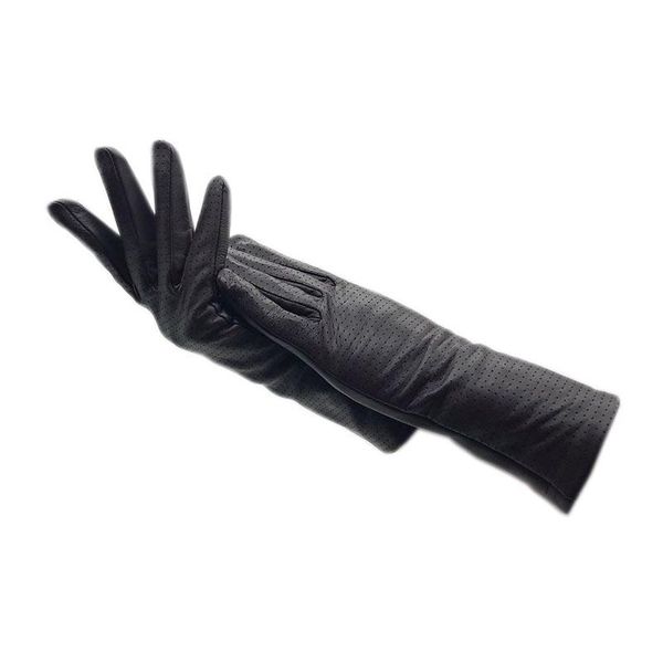 

five fingers gloves autumn and winter ladies fashion sheepskin spring red eyelids brown driving warm silk, Blue;gray