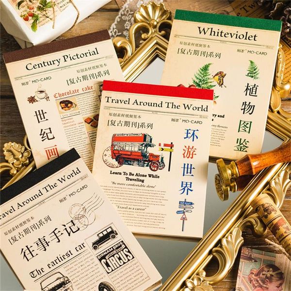 

gift wrap notepad handbook loose-leaf minimalist art decorative sticker memo pads scrapbooking retro periodical series