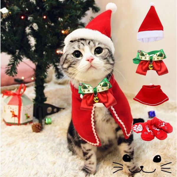 

cute dog christmas costumes hats shawls socks bells bows pet gifts cat clothes