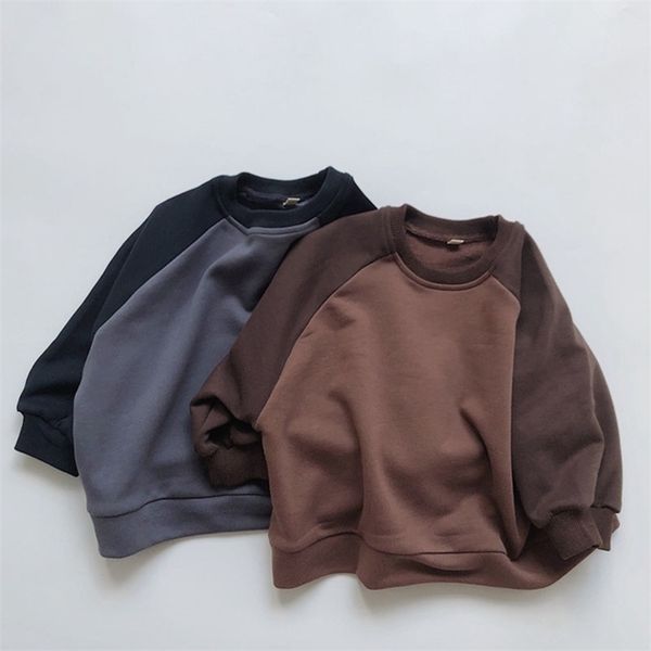 

korean baby boys girls children loose t-shirt children's spring autumn long sleeve 1-6 yrs 210521, Blue