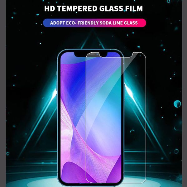 2,5D gehärtetes Glas Filmschutz 9H Displayschutzfolie Premium Explosion Tough Shield Filmschutzabdeckung für iPhone 13 Pro Max 12 Mini 11 XS XR X 6 6S 7 8 Plus