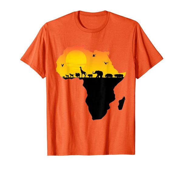 

exotic safari animals in sizzling africa continent t-shirt, White;black