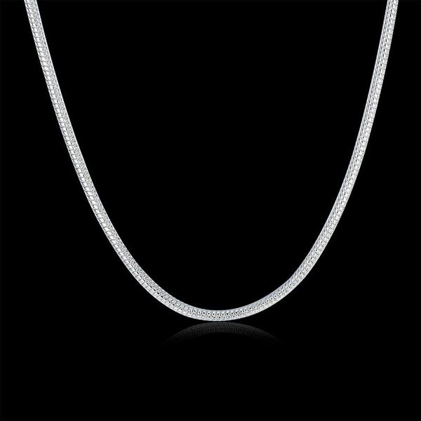 

chains silver plated necklace 925 fashion jewelry snake chain 2mm