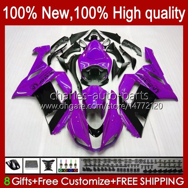 Bodywork Purple Black Kit para Kawasaki Ninja Motocicleta ZX 636 ZX600 ZX-636 ZX-600 2007 2008 Body 10no.162 ZX-6R ZX600C ZX636 ZX6R 07 08 ZX 6R 600 CC 600cc 6 R 07-08 Feeding