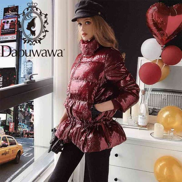 Dabuwawa Fashion Trend Riflettente Giù Parka Caldo Donna Manica lunga Cappotto spesso Inverno High Street Style Abbigliamento donna DT1DDW021 210520