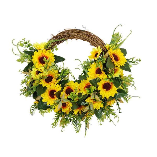 

decorative flowers & wreaths artificial flower garland hanging rattan wreath pendants wall door lintel window ornament wedding home party de