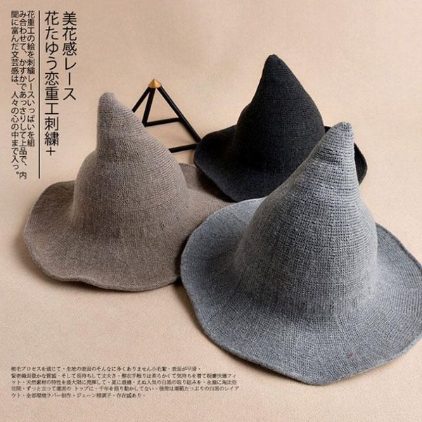 

cloches wool witch hat accessories women men bucket black, Blue;gray
