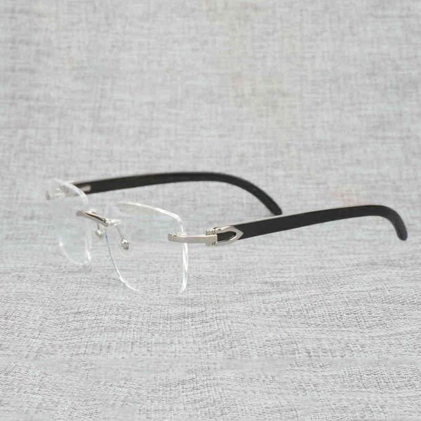 

2022 factory wholesale natural wood square clear frame men buffalo horn oversize rimless optical eyewear for women reading eyeglasses oculos, White;black