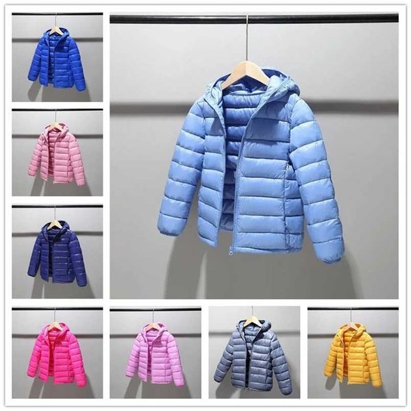 

children 2-14 years old down cotton jacket clothes for boys girls padded kids fleece hooded coats p5076 211203, Blue;gray