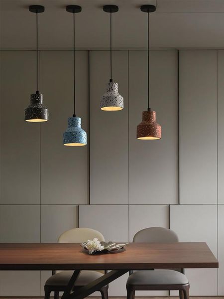 

pendant lamps 2021 nordic restaurant decoration bar creative cement bedroom bedside porch terrazzo chandelier