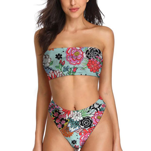 

Swimsuit Fashion swimsuit suit gorgeous flower wrapped bikini split swimsuit, White;black
