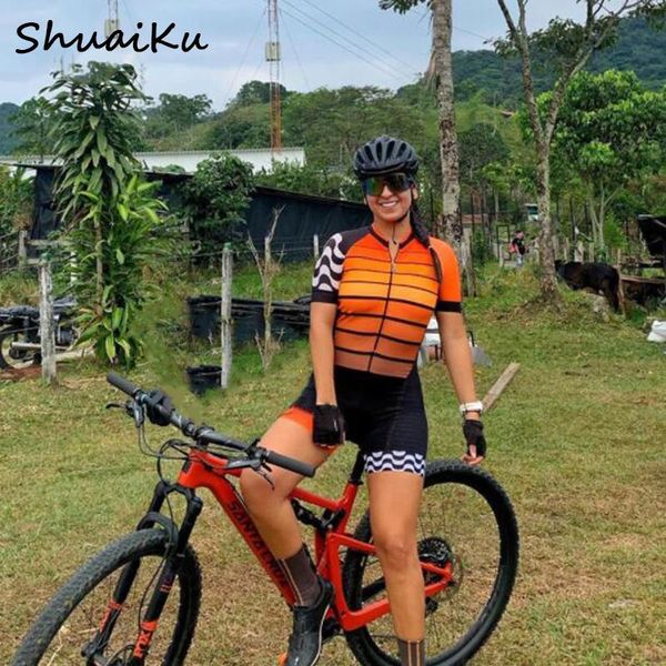 

racing sets 2021 pro team triathlon women's suit bike jumpsuit maillot gel pad, Black;blue