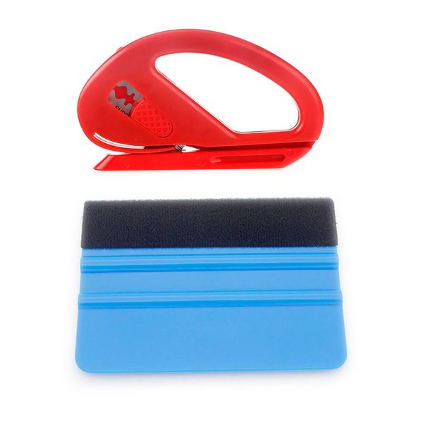 

car vinyl film wrapping tools cutting knife scraper with felt squeegee tool styling stickers accessories home decoration smooth wallpaper
