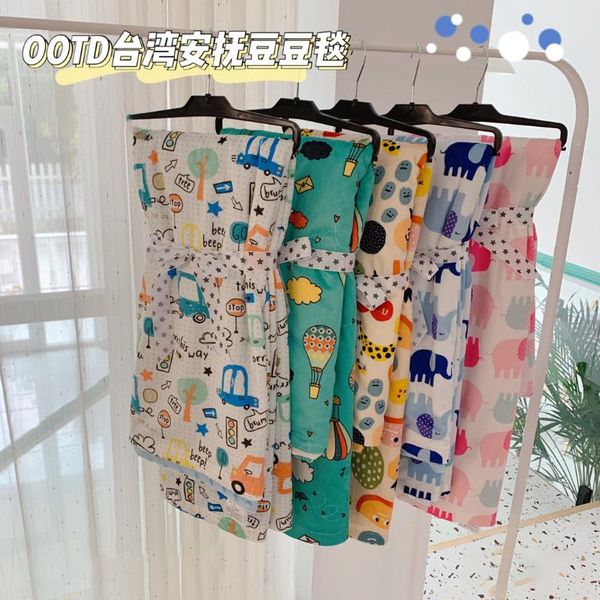 

blankets & swaddling baby blanket born thermal soft flannel winter solid bedding set cotton quilt infant swaddle wrap