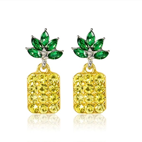 

selling women's ear ornaments simple personality pineapple stud earrings, Black