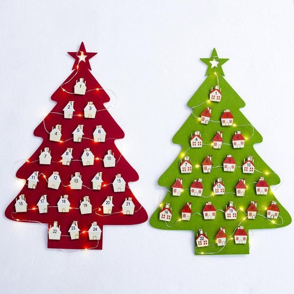 

christmas decorations lighted felt calendar pendant clip green string decoration