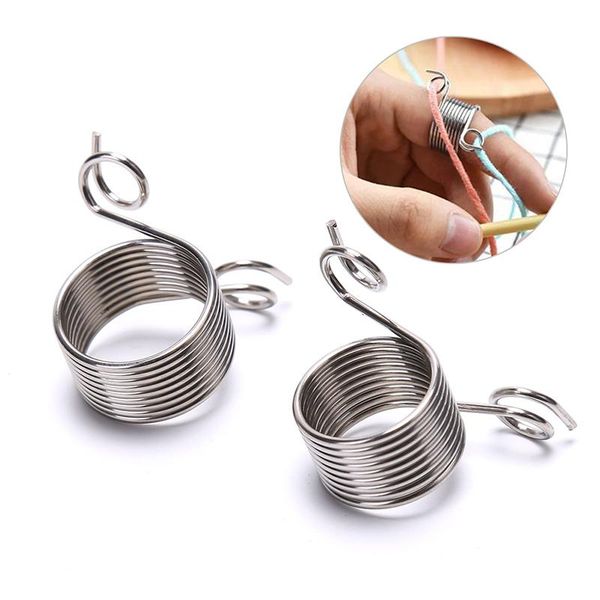 

size guides braided knuckle assistant jacquard needle stainless steel diy thimble knitting tool sewing accessories 1pc notions & tools, Black