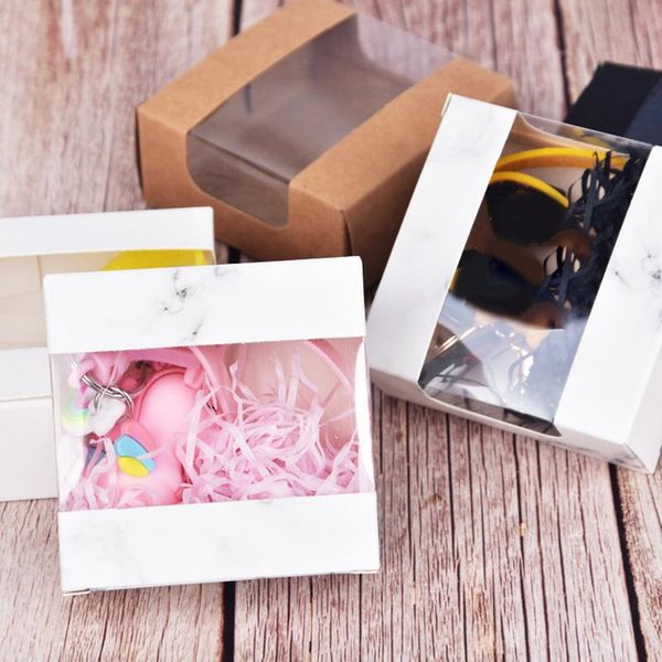 

small gift boxes with window wedding candy handmade soap box pastry key ring packaging jewelry material wrap