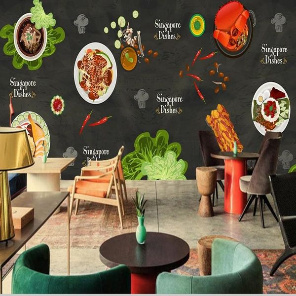 

wallpapers drop wallpaper 3d custom hand painted chinese food kitchen decoration painting