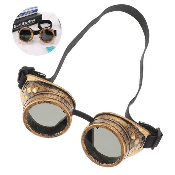 

outdoor eyewear retro punk welding glasses decorative outfit adjustable strap for costume party steampunk embellished goggles