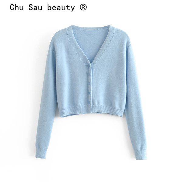 

beauty sweet chic 2 colours vintage solid short women office lady loose comfortable sweaters vestidos de mode 210514, White;black