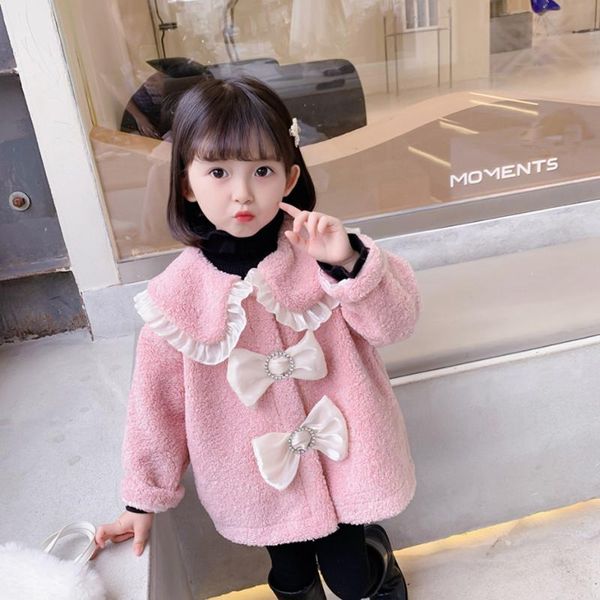 

jackets coat for girl big bow outerwear thick warm children's coats winter clothing, Blue;gray