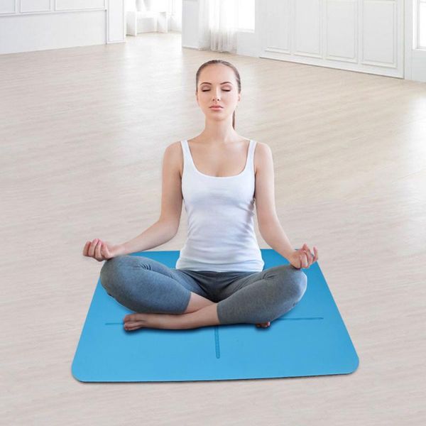 

yoga mats 23.6x15.7in mini mat anti-slip exercise with alignment lines sports comfort foam for sitting kneeling