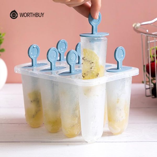 

grids ice cream mold with stick plastic cube popsicle maker for kids kitchen tools baking moulds