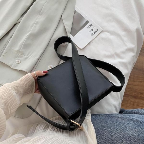 

evening bags vintage pu leather shoulder for women 2021 korean fashion simple designer square crossbody messenger tote handbags