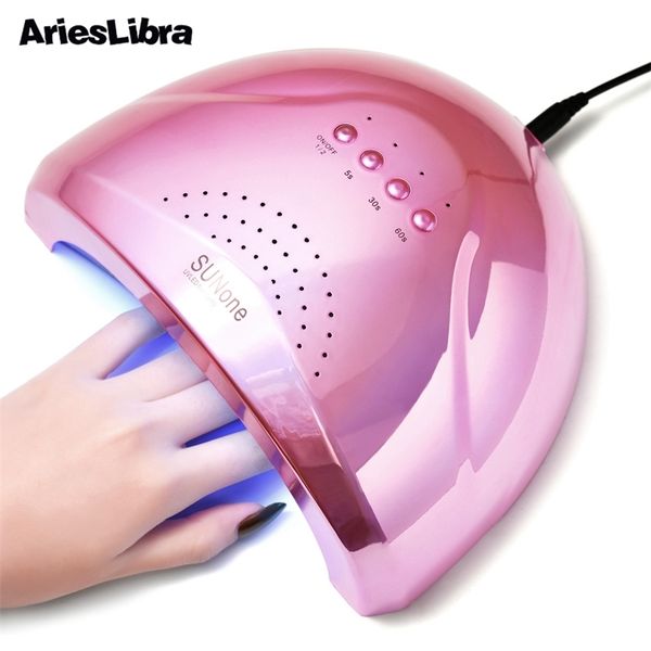 

48w pink uv led lamp for nails dryer for curing uv gel nail polish 5s/30s/60s fast drying nail lamp curing lamp for gel varnish 210320