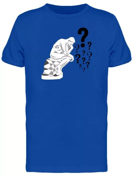 

Cool Thinking Man Statue Men's Tee -Image by Shutterstock, White;black