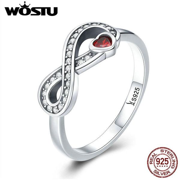 

cluster rings wostu 2021 fashion 100% 925 sterling silver infinity forever love finger ring for women wedding engagement jewelry gift cqr415, Golden;silver
