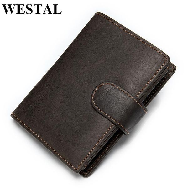 

wallets westal men's wallet leather purse for men crazy horse purse/clutch bag card holder vintage money 8301, Red;black