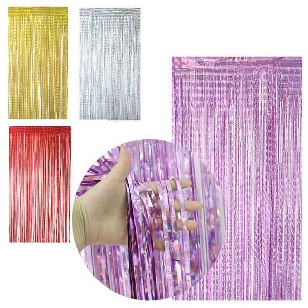 

party decoration metallic foil fringe shimmer backdrop gold tinsel curtain birthday weddingdecoration anniversary decor
