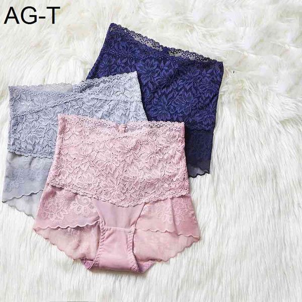 

lace women's underwear high waist transparent panties abdomen in female seamless briefs slimming lingerie elastic plus size, Black;pink