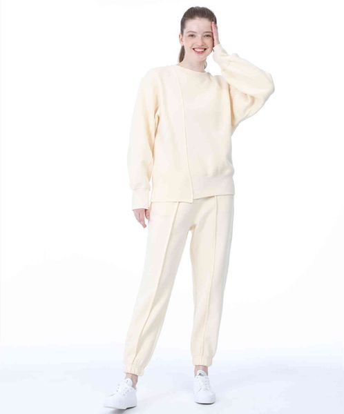 

women's two piece pants women fashion warm tracksuits hooded sweatshirts autumn winter fleece hoodies solid pullovers sets szuv, White