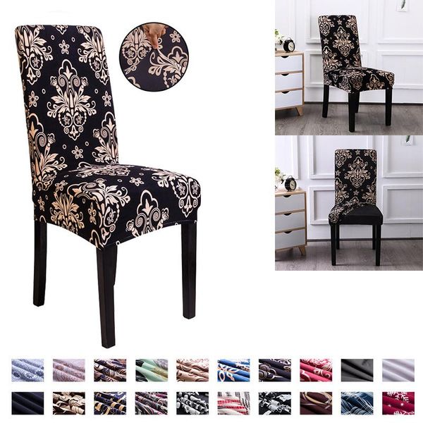 

chair covers retro pattern dining cover spandex elastic slipcover case stretch for wedding el banquet room