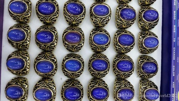 

mood rings fashion vintage pierced change color ring mix size, Golden;silver