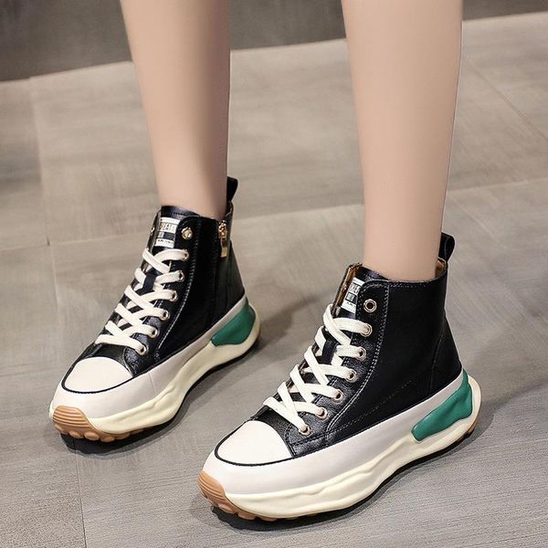 

dress shoes 2021 fall women's platform fashion wedge heel casual single high, Black