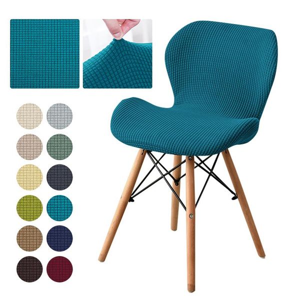 

chair covers 1 piece polar fleece fabric cover special size wings elastic seat case for dining room 14 colors