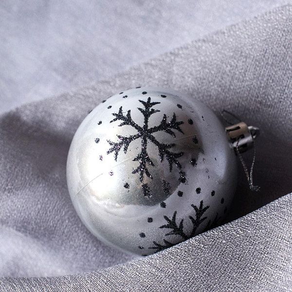 

party decoration 6 pcs snowflake painted balls christmas tree ornaments gift plastic ball hanging holiday decor hyd88