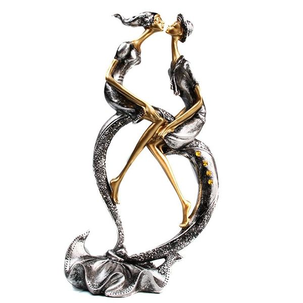 

decorative objects & figurines kiss couple figurine resin handcarfts lovers statue home decoration original design love handicraft for offic