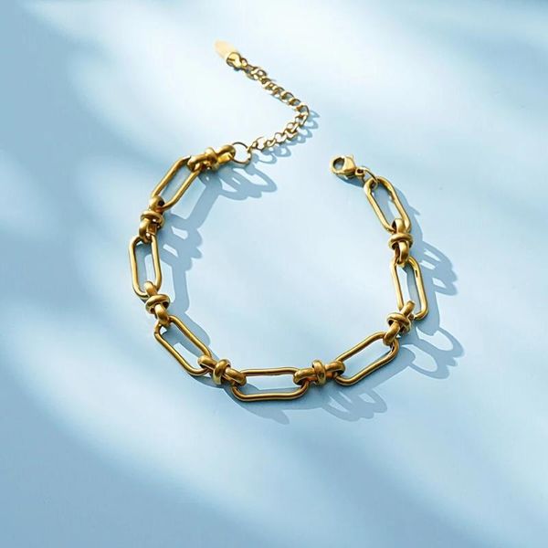 

charm bracelets 100% stainless steel chain bracelet for women men gold/silver color metal hademade pulseras mujer, Golden;silver