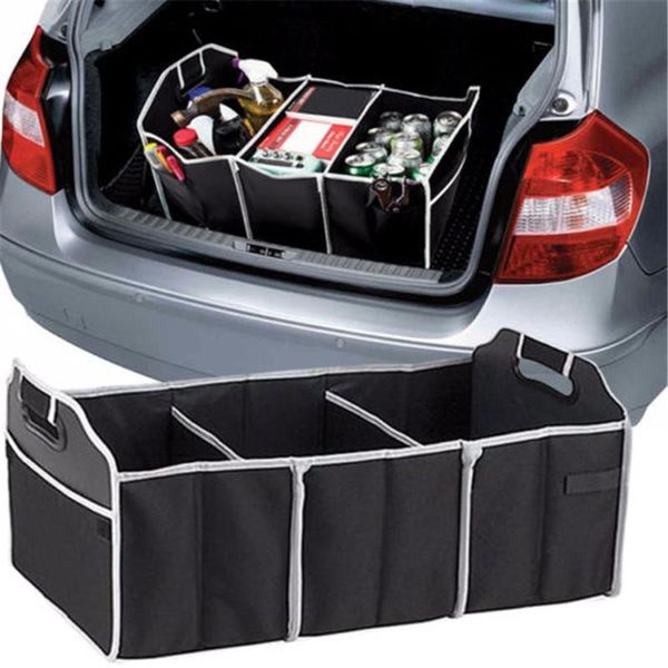 

car organizer accessories interior trunk storage box extra large collapsible with 3 compartments home seat