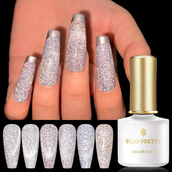 

reflective gel polish set sparking laser glitter soak off uv semi-permanent varnish for nails manicuring nail, Red;pink
