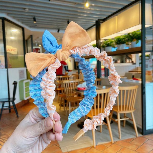 

hair accessories 1 pcs korean children cute headbands simple lace floral bow headband embroidery hoop childern gifts, Slivery;white