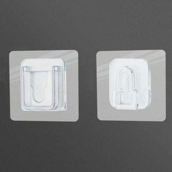 

1/5/10/20/30 pair double side wall sticky adhesive hooks socket holder fixing sewing organizer waterproof bathroom & rails