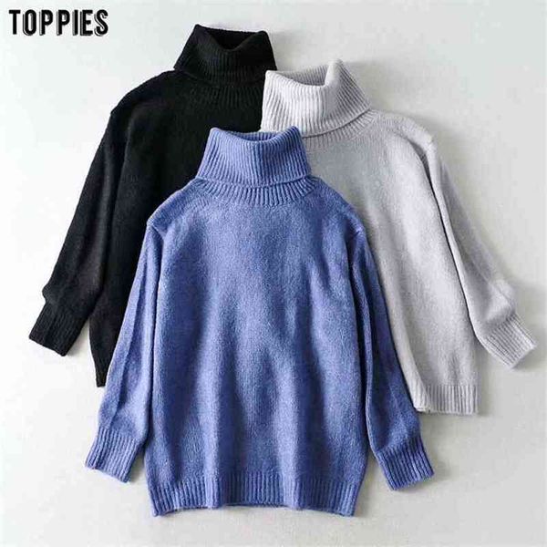 

autumn winter sweater knitted turtleneck loose oversized pullovers jumpers 210421, White;black